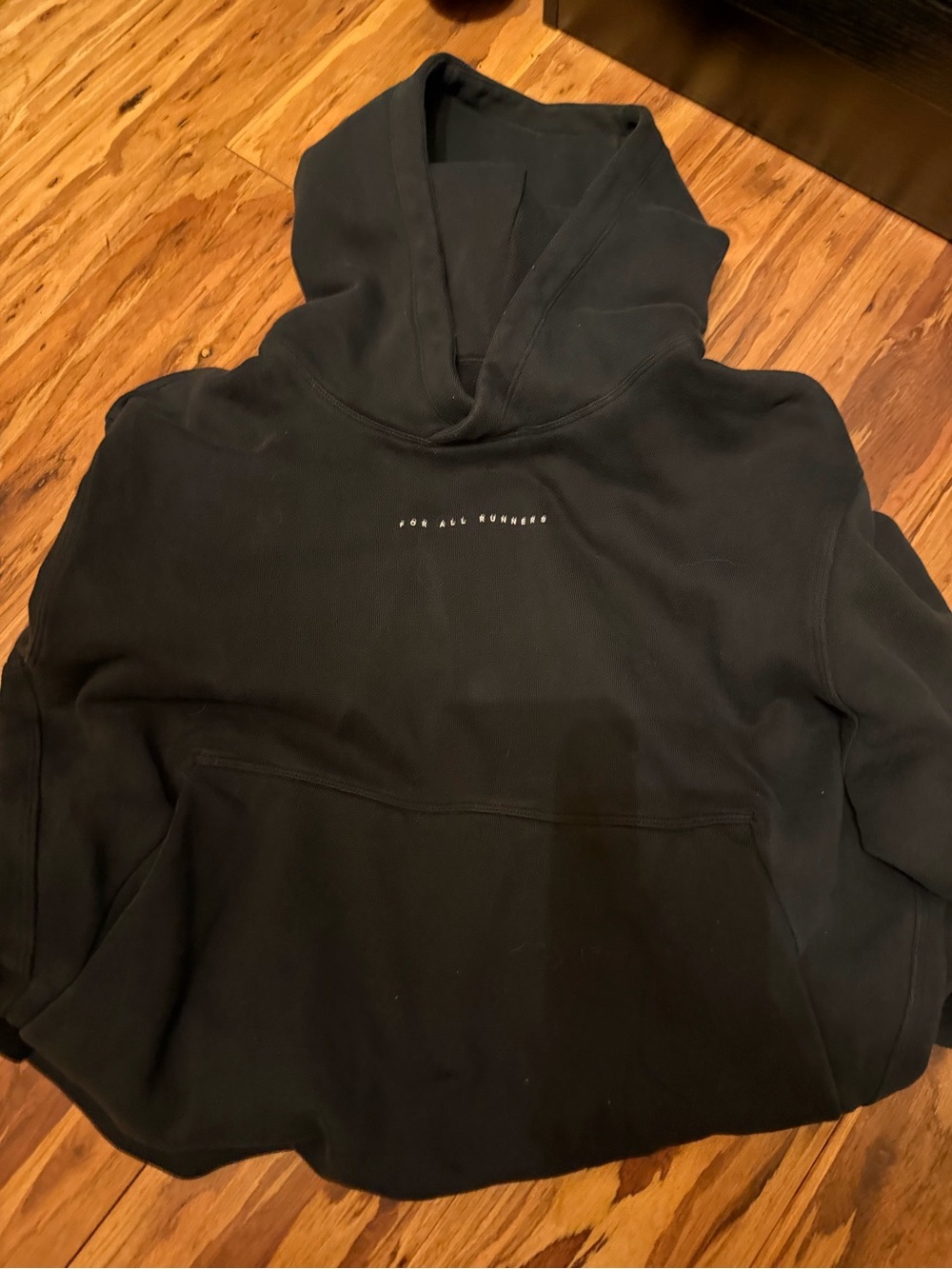 lululemon athletica Black Crewneck Hoodie with Subtle Center Logo